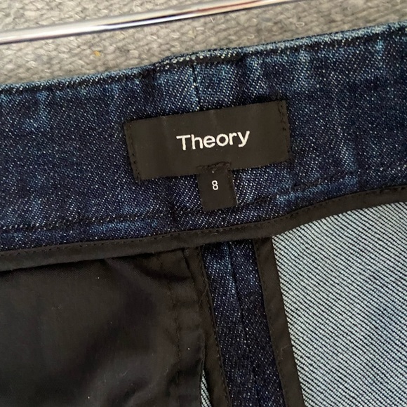 Theory Structured Denim Straight Cuff Pant - Picture 9 of 10